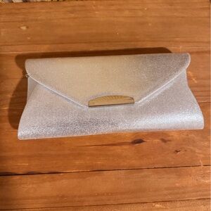 Silver Clutch with Silver Chain Strap